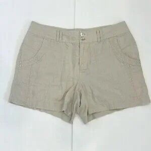 INC International Concepts Linen Shorts Beige Khaki Size 10